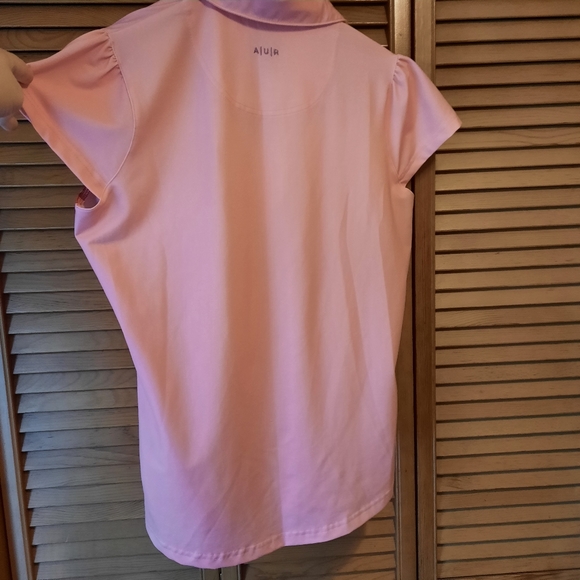 AUR Pink Abstract Print Golf Polo - Picture 3 of 6